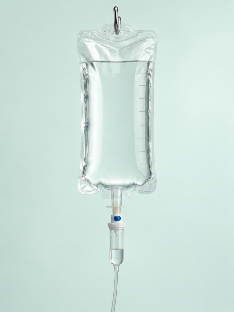 Clear IV infusion bag